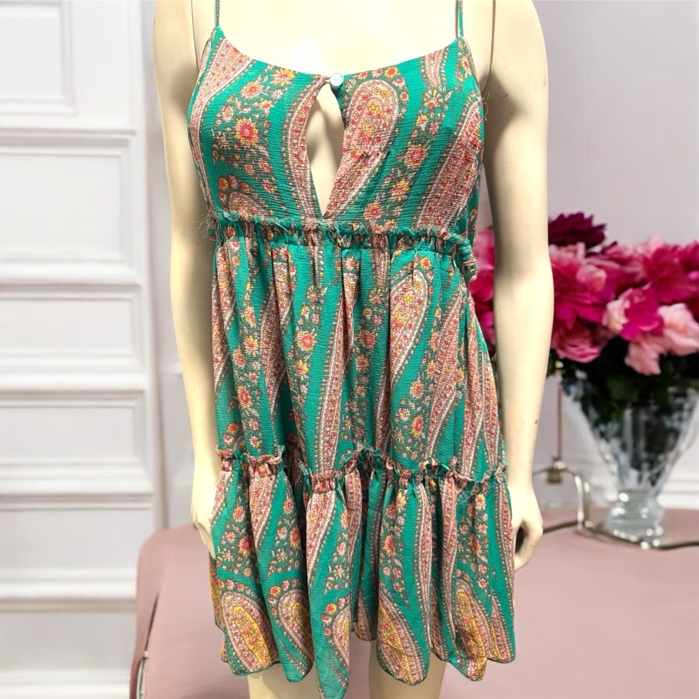 NWT Urban outfitters Rory Printed Chiffon Mini Dress Size M - Picture 8 of 13